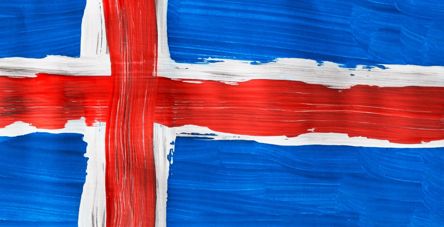 Painted Icelandic flag