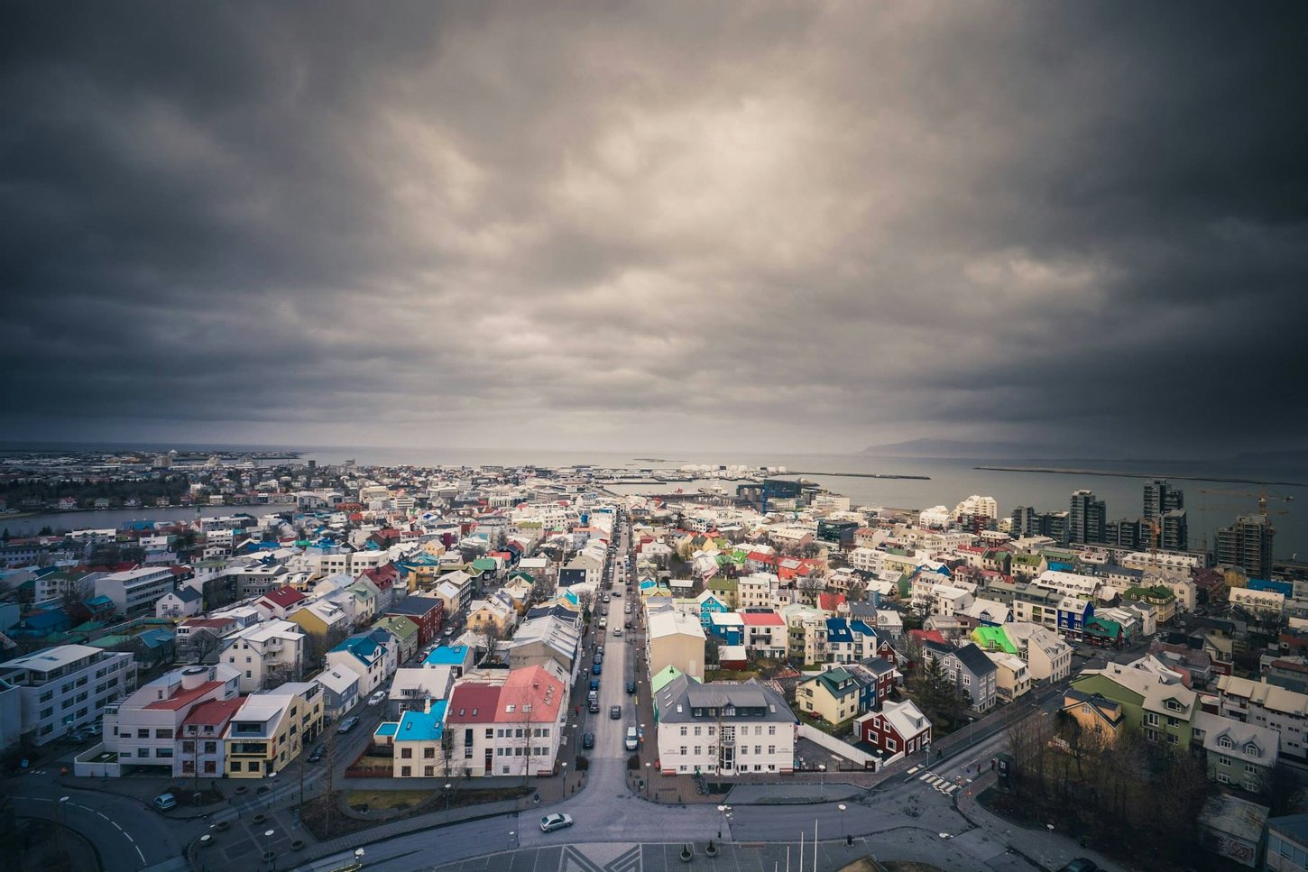 Overview of Reykjavik city in Iceland