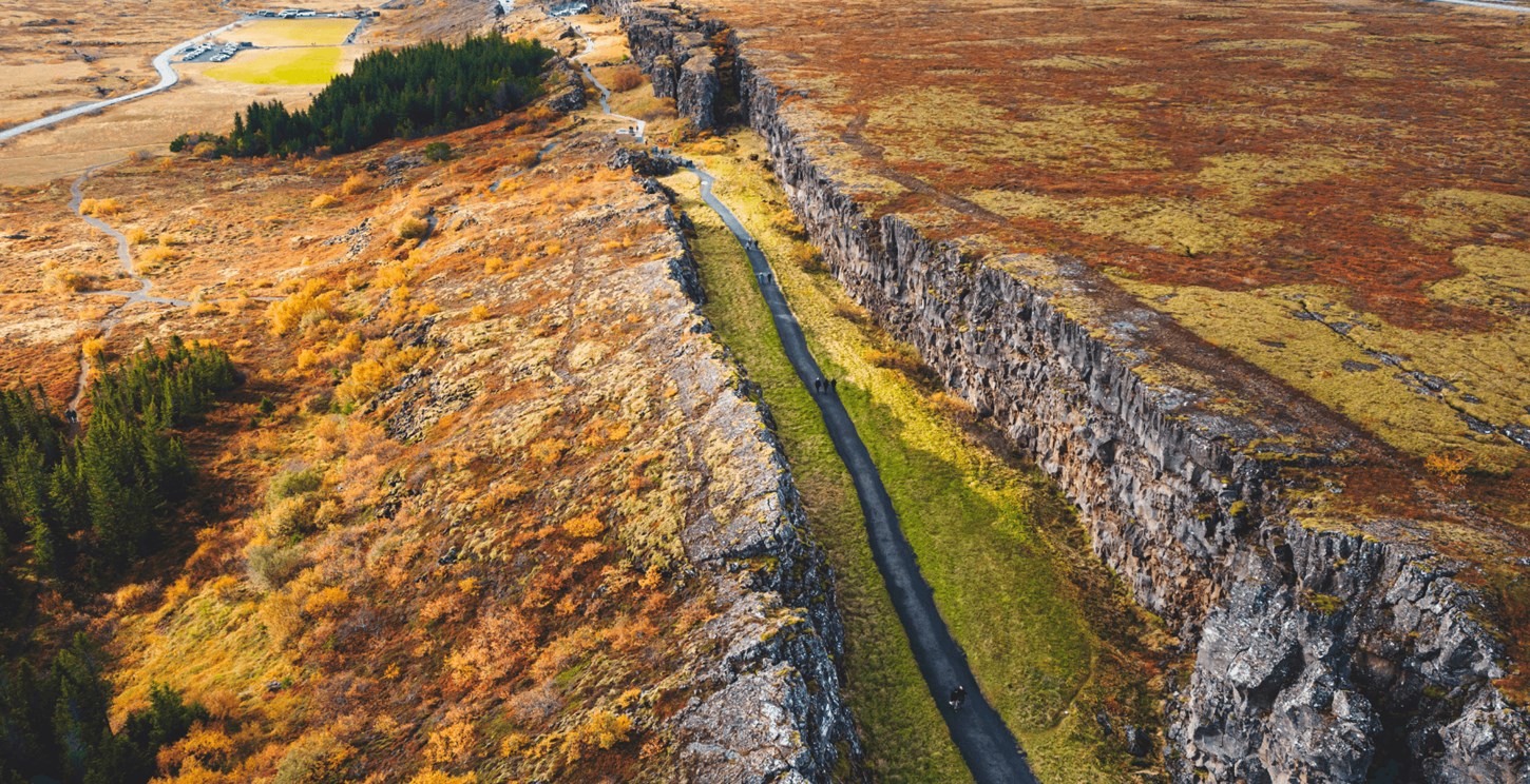 Aerial view of Þingvellir National Park UNESCO World Heritage Sites