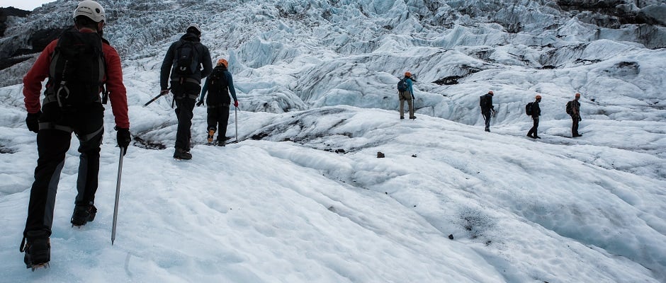 Glacier hiking in Iceland.