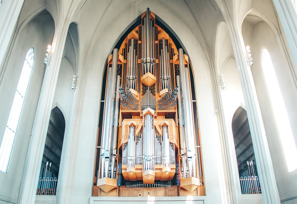 Organ inside the Hallgrimskirkja Church in Iceland