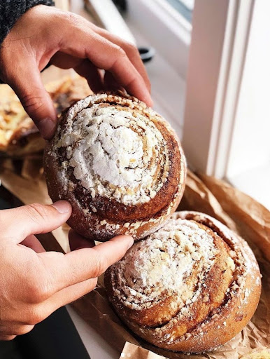 Cinnamon buns Iceland Cinnamon buns at Braud and co bakery in Iceland.