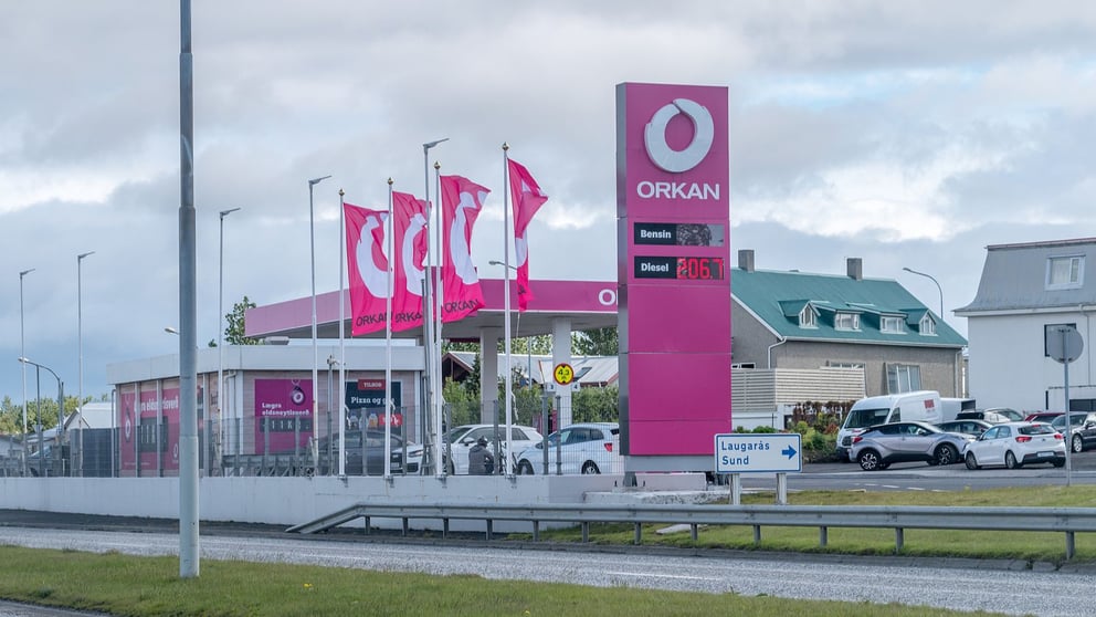 Orkan petrol station in Iceland.
