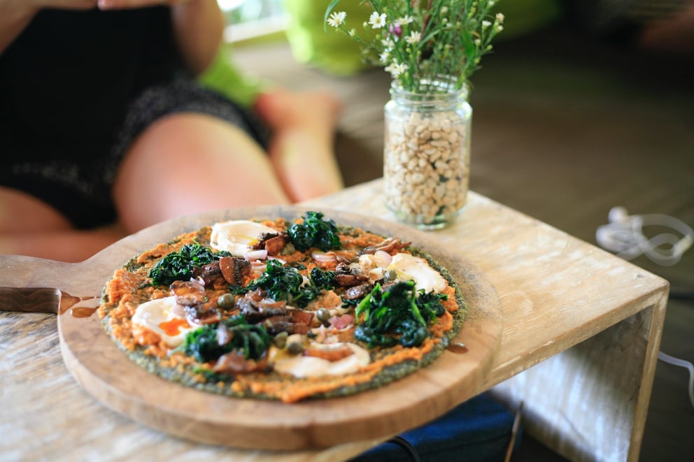 Vegan pizza in Iceland.