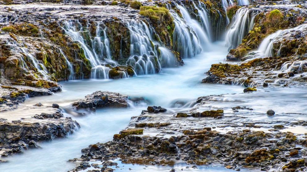 Bruarfoss Waterfall, Iceland.