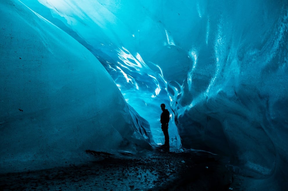 Blue ice cave in Iceland.
