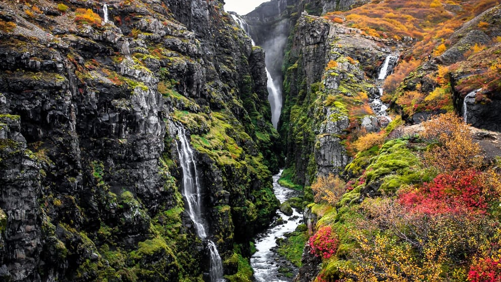Glymur waterfall, Iceland.