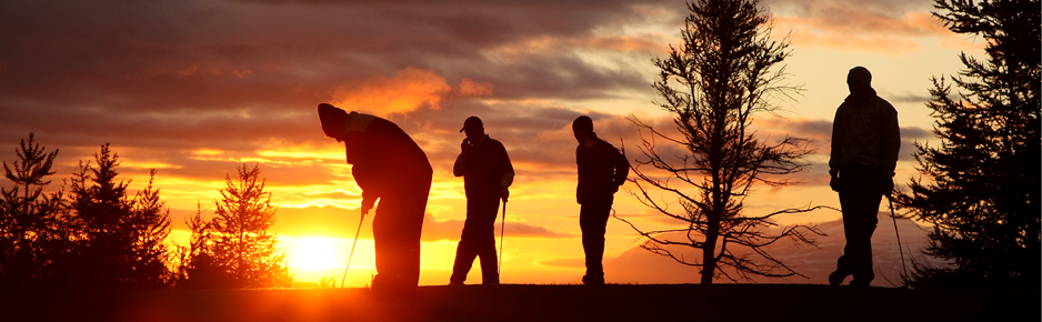 Arctic open midnight sun golf in Iceland.