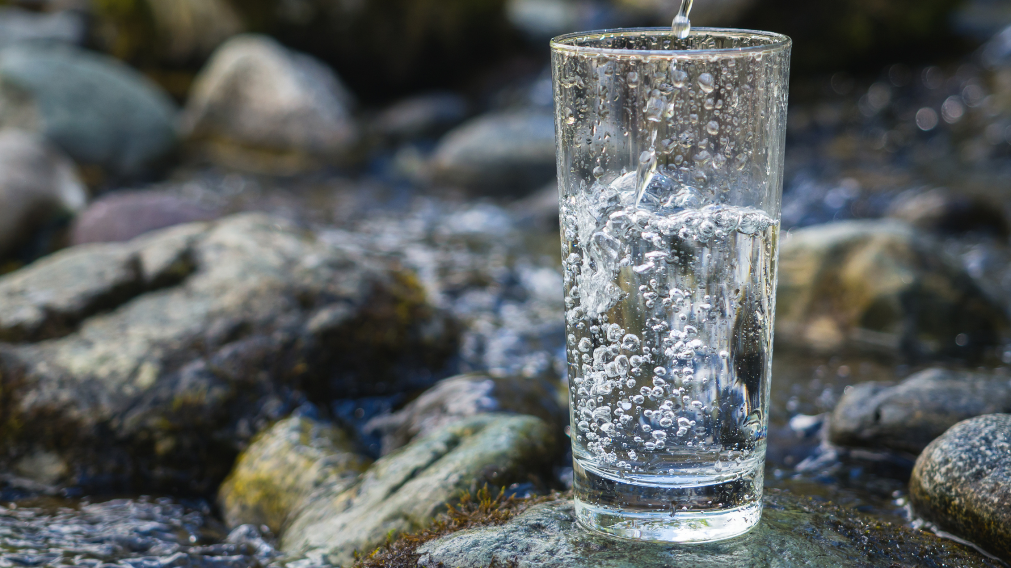 Clean drinking mineral water in a glass