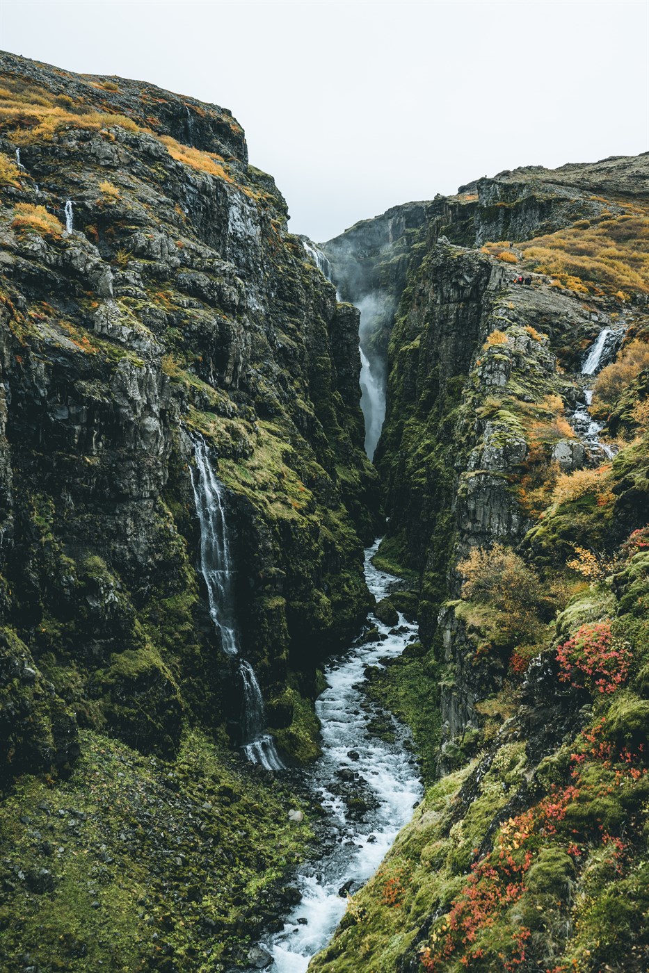 Svartifoss Waterfall and surrounding basalt columns in Iceland