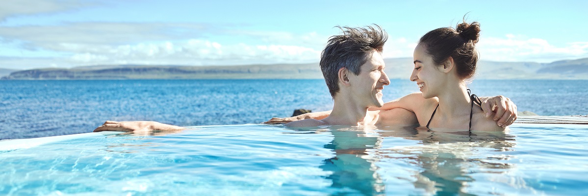 couple swimming