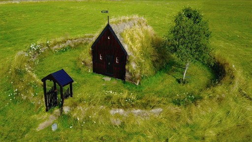 Grafarkirkja Turf Church in Northern Iceland