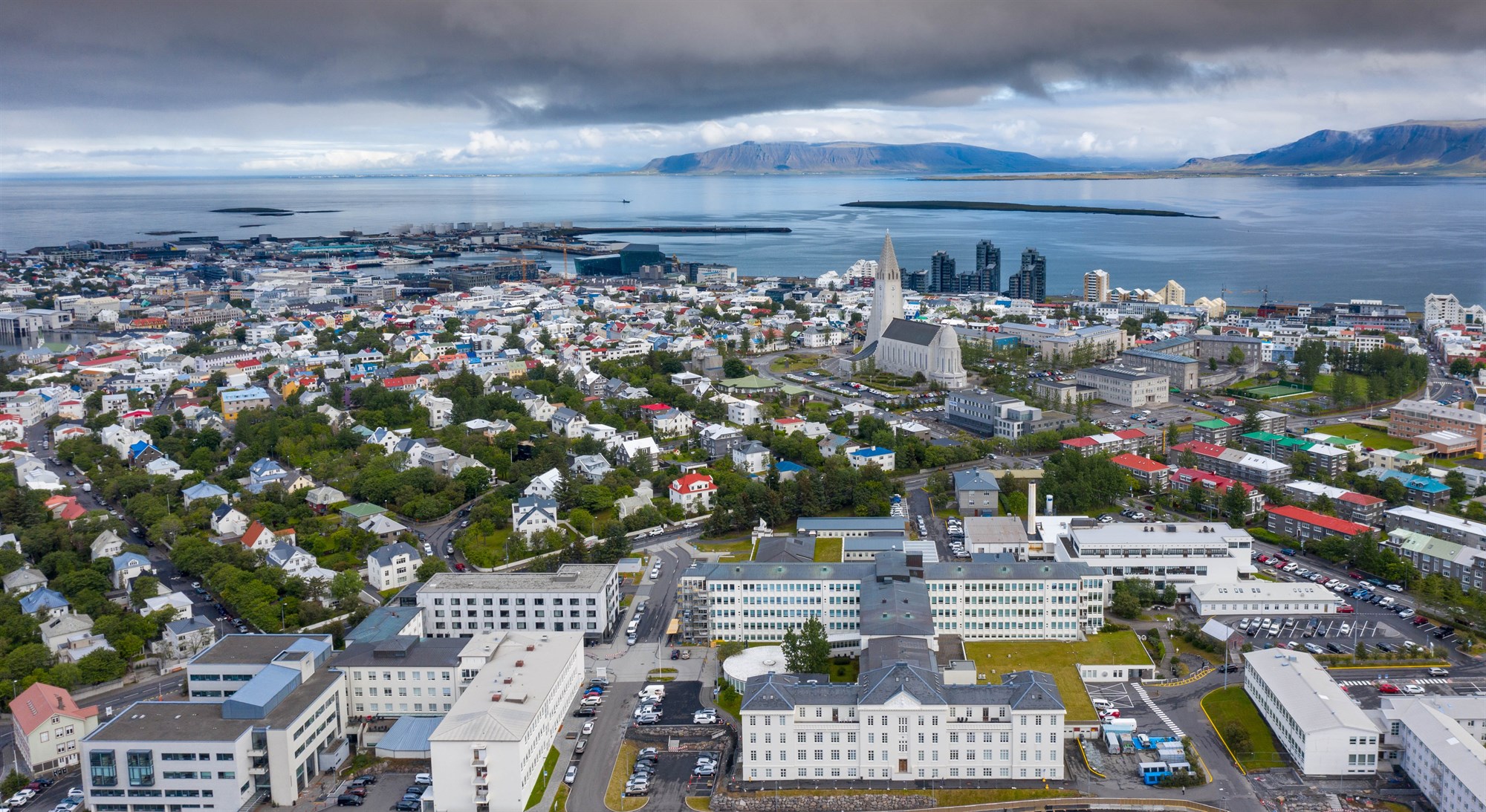 Aerial view of Reykjavik, Iceland