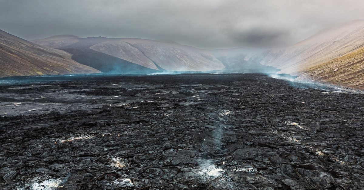 Fagradalsfjall Volcano, near the Blue Lagoon in Iceland