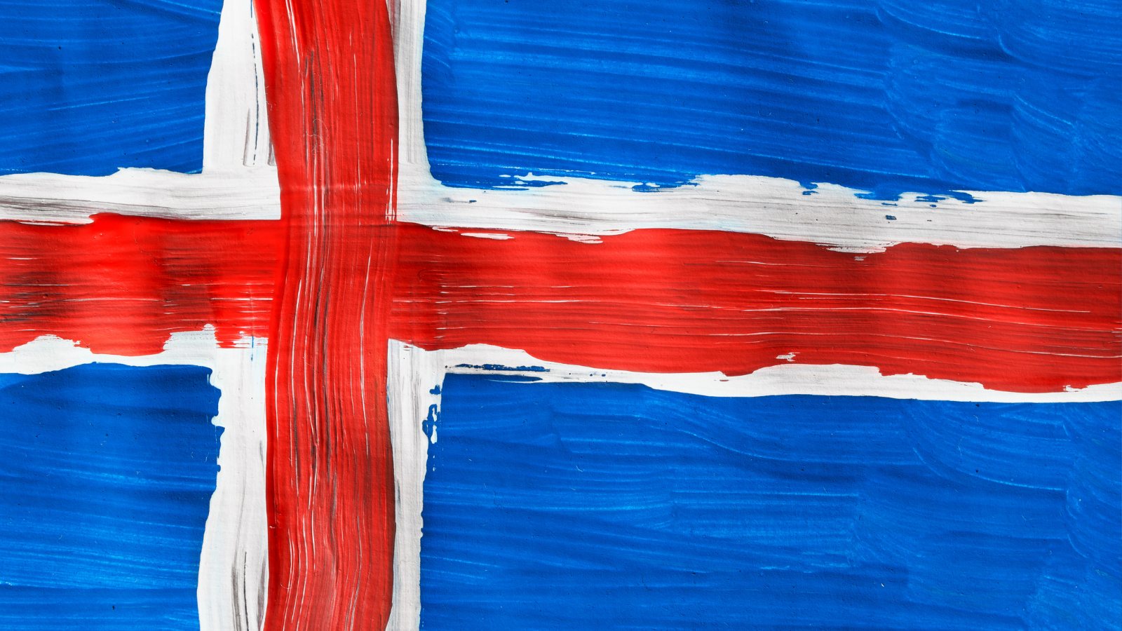 Painted Icelandic flag