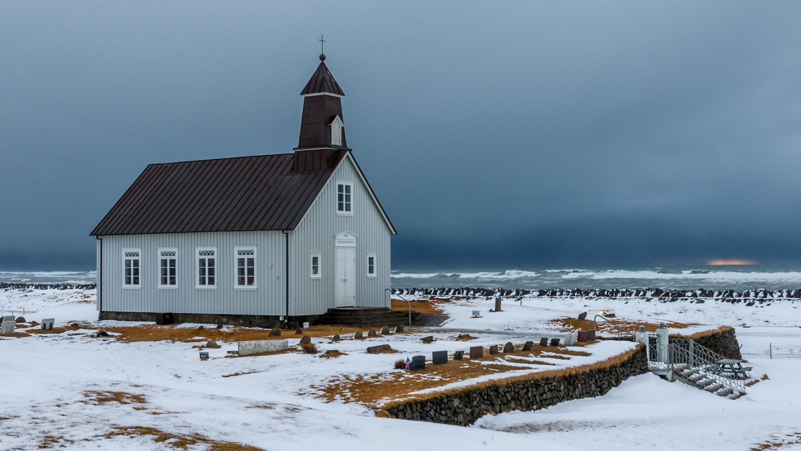 Strandarkirkja church in Iceland, home to famous sculpture ‘Land in Sight’
