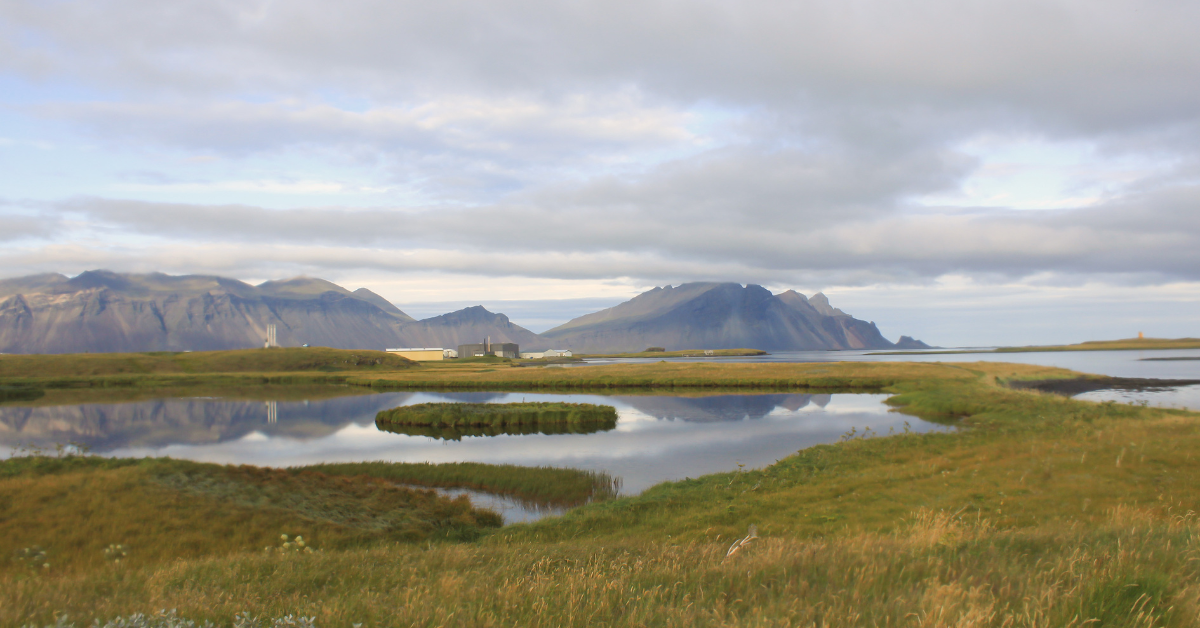 View out of the harbour in the town of Höfn in Iceland.