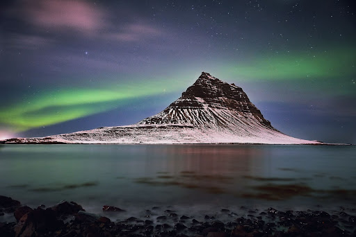 Northern lights at Kirkjufell, Iceland