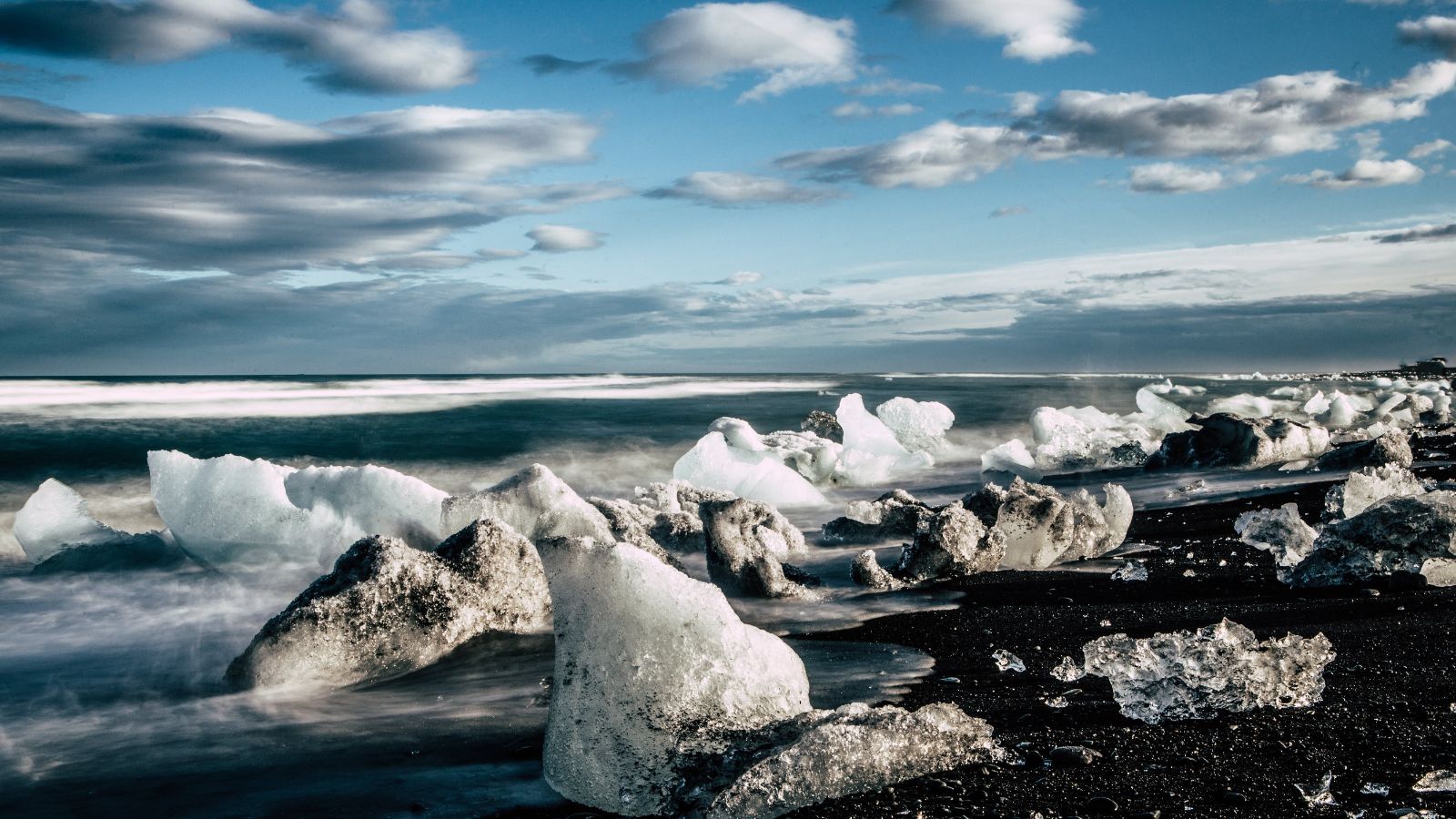 Chunks of ice on Diamond Beach in Iceland.Chunks of ice on Diamond Beach in Iceland.