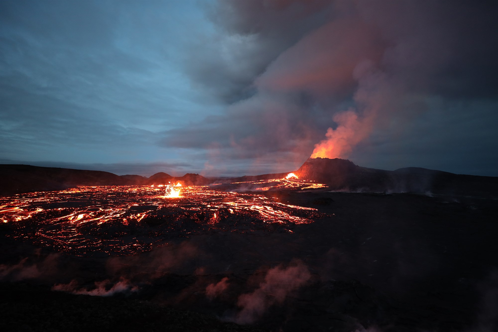 The volcanic eruption at Geldingadalir, Fagradalsfjall last year.