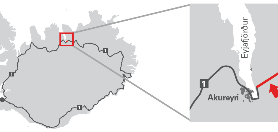 The Vadlaheidargong Tunnel in North Iceland