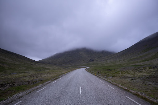 Part of the ring road in Hringvegur, Iceland