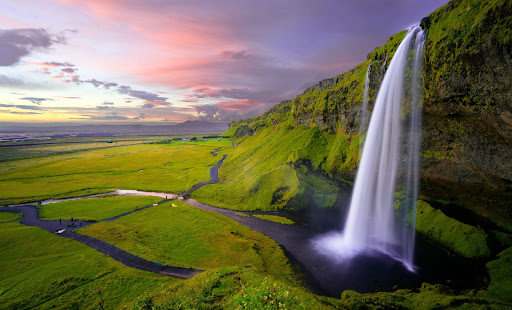 Landscape with Seljalandsfoss Waterfall, Iceland