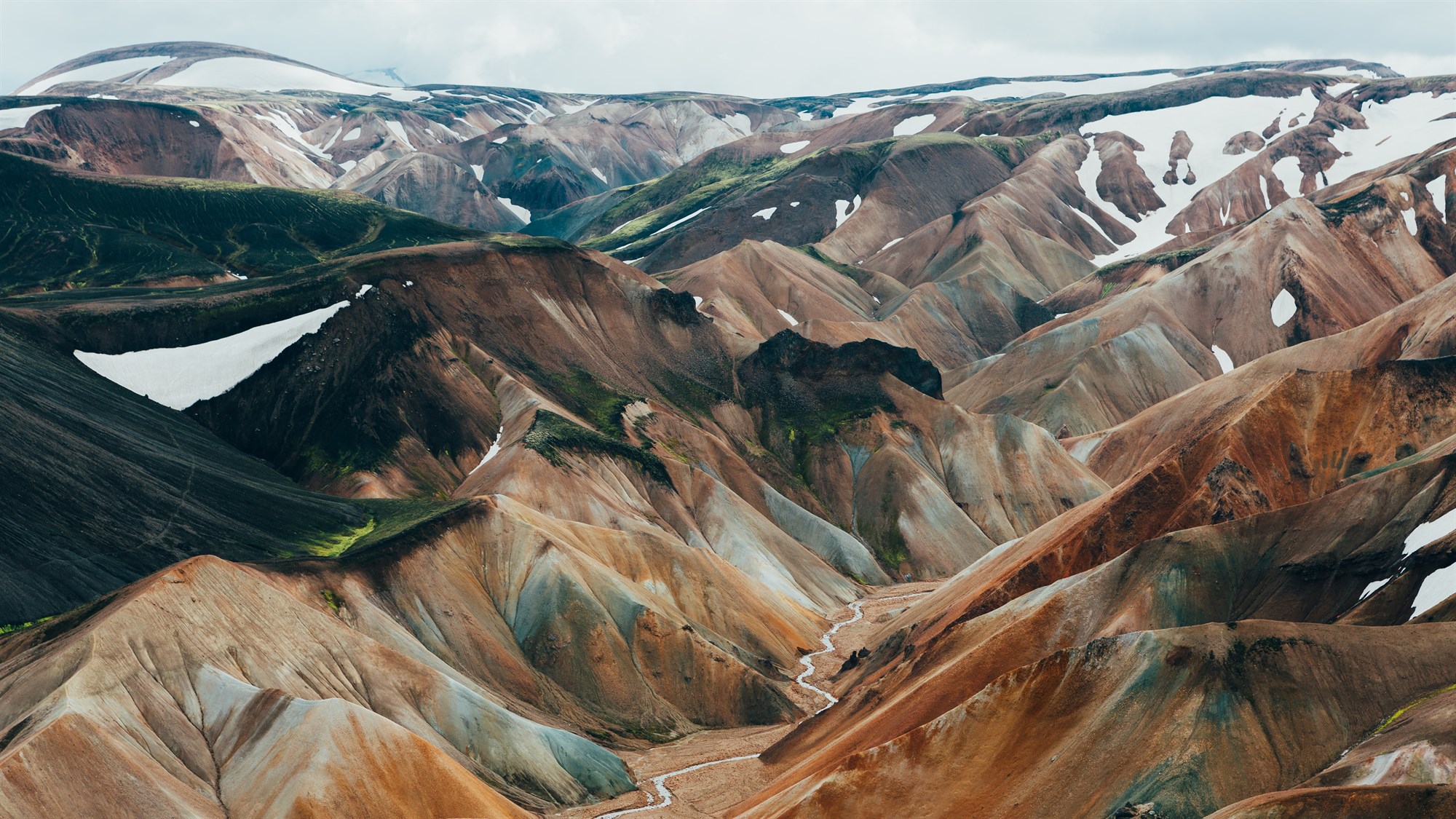 Colourful mountain range of Landmannalaugur.