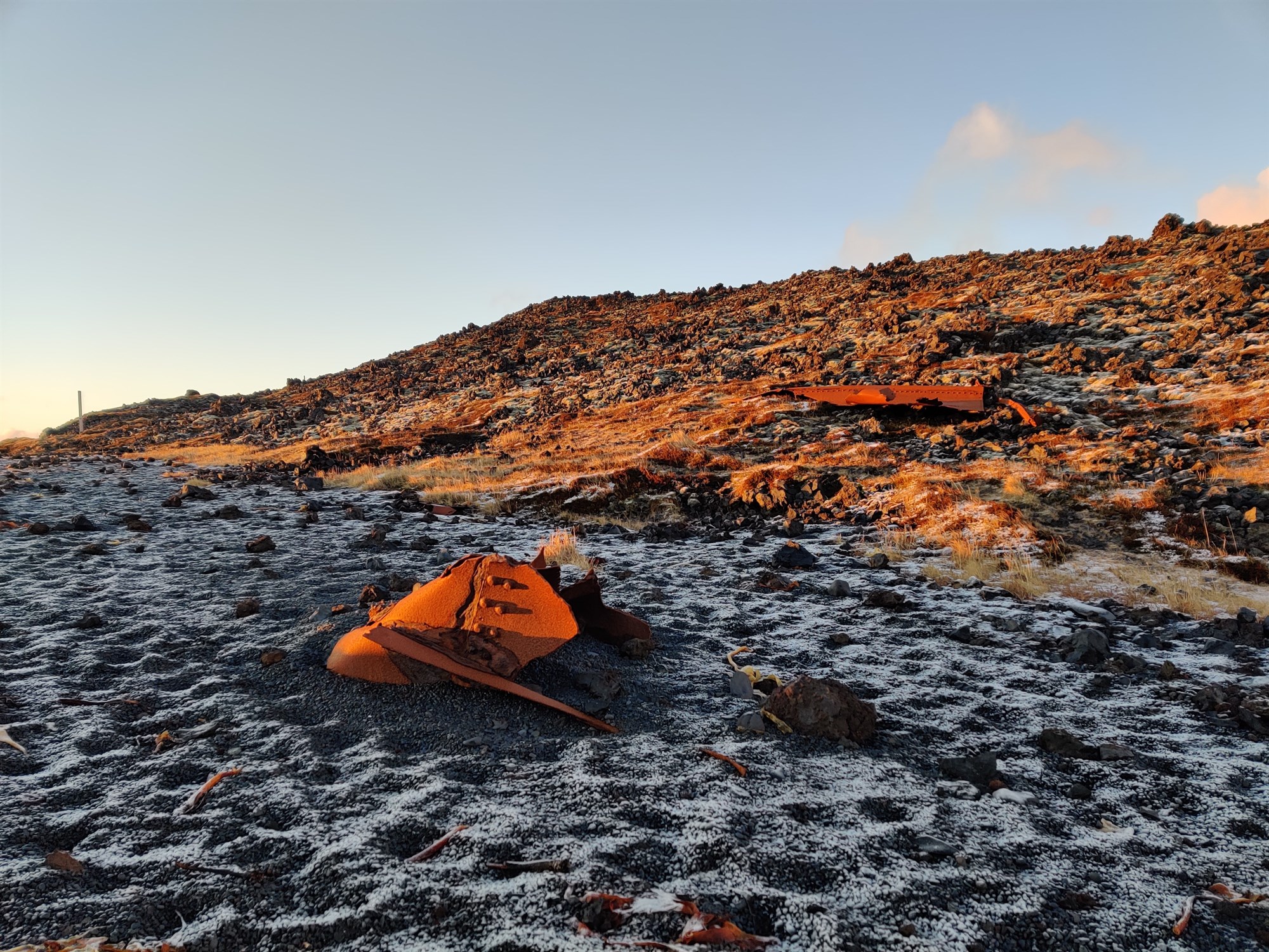 Shipwreck on a snowy Djúpalónssandur beach, Iceland